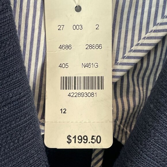 NEW 346 Brooks Brothers Womens 12 Navy Blazer Cotton Jacket Nautical Preppy - Picture 4 of 14